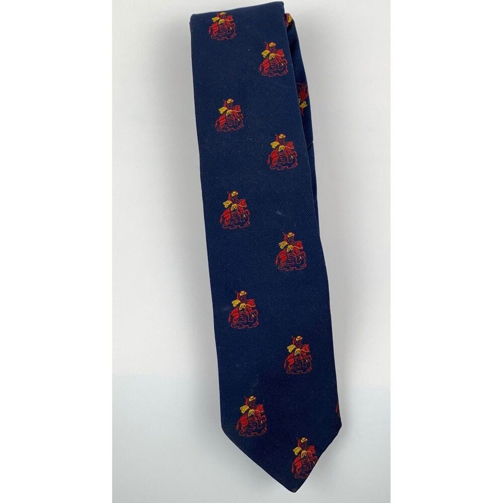 Vintage Renleigh tie Mens avy/horse embroidered 56"‎